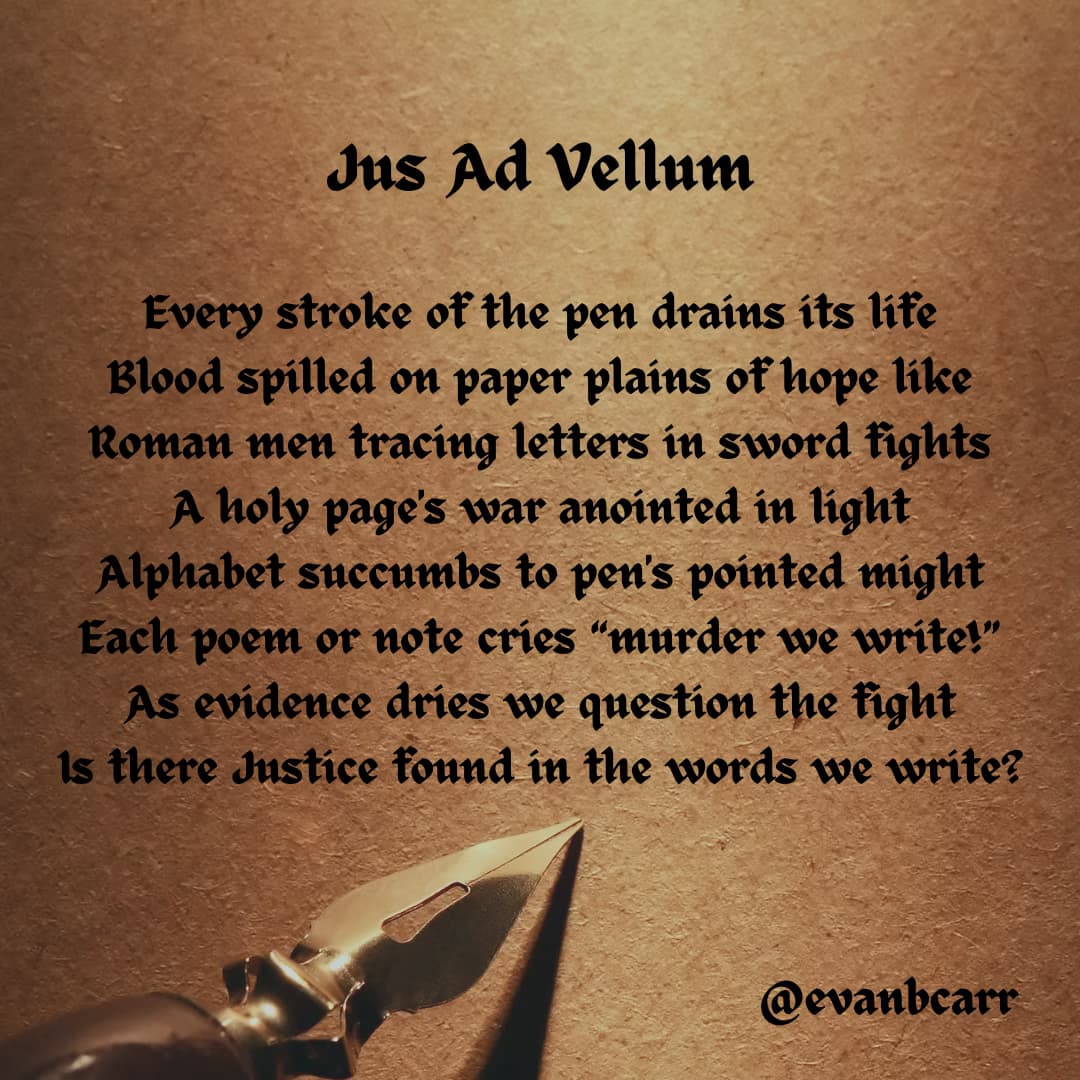 Vellum — a poem by Evan B. Carr